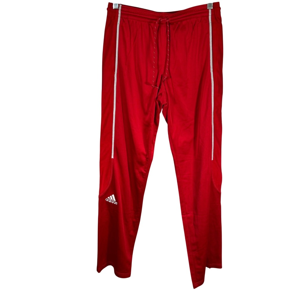 Adidas Mens Climalite Soccer Training Pants Red White Small New‎ Zip Cuffs